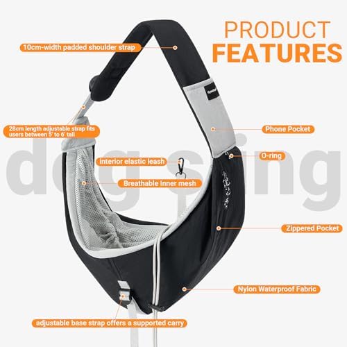 Dog Carrier Sling for Small to Medium Dogs & Cats – Hands-Free Pet Pouch Carrier, Breathable Sling for Walking, Hiking, Travel, Vet Visits - Image 3