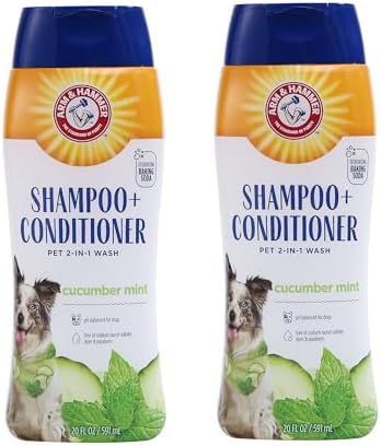 Arm & Hammer 2-in-1 Dog Shampoo and Conditioner, Cucumber Mint, 20 Oz, 2-Pk by ArmHammer