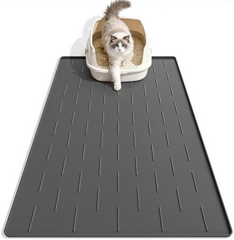 Pieviev Silicone Cat Litter Mat, Traps Litter & Easy to Clean, 34'' x 22'' by Pieviev