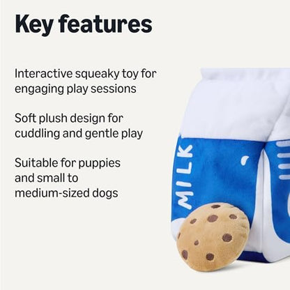 Amazon Basics Interactive Dog Squeak Toys with 1 Milk Carton and 4 Cookies, Ideal for Puppies, Small and Medium Dogs, Soft Plush for Fetch and Cuddling - Image 2