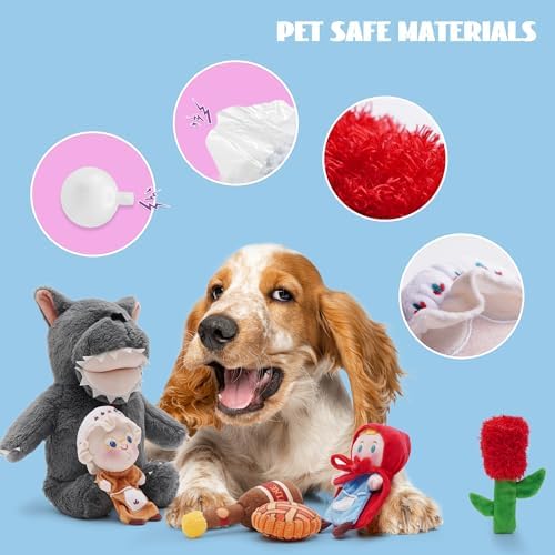 Nocciola Fairy Tale Squeaky Dog Toys, Cute Interactive Plush Stuffed Hide and Seek Cognitive Puzzle Puppy Crinkle Chew Toy for Small, Medium Breed - Image 6