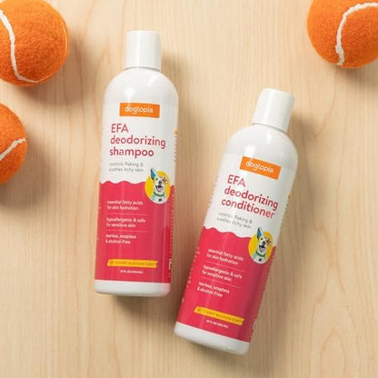 Essential Fatty Acid (EFA) Shampoo and Conditioner for Pets – 12oz Deodorizing Cherry Blossom Scent | Soothing for Dogs and Cats Rich with Moisturizing Emollients | Tearless, Soapless - Image 7