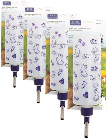 Lixit 32oz Weather Resistant Water Bottles with Heavy Duty Mount for Rabbits and Ferrets (Rabbits) (Pack of 4) by Lixit
