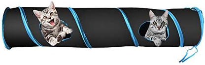 PetLike Cat Tunnel for Indoor Cats Collapsible Pop-up Pet Tube Peek Hole Hideaway Play Toys for Cats with Ball by PetsLikePetLike