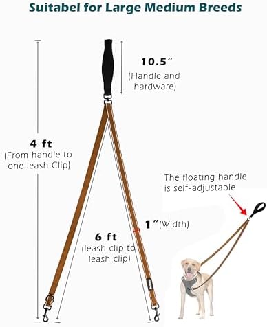 PetBonus Two Point Control Dog Leash, No Tangle Training Walking Leashes - Image 4