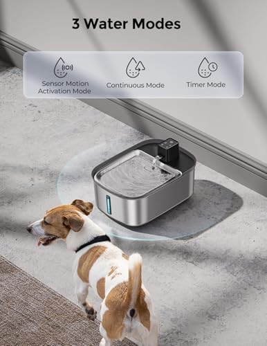 Chumajor 7.5l Wireless Dog Water Fountain Stainless Steel with 6pcs Filters - Image 2