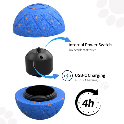 SCHITEC Interactive Dog Toy Ball, Automatic Moving & Bouncing Ball (Blue) - Image 6