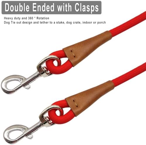 6 Foot Dog Tie Out Rope Leash, 1/2-In Indoor Training Tie Down - Image 2