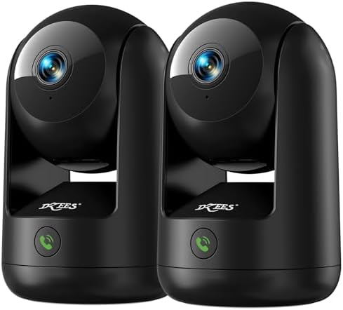 Dzees 2K Indoor Security Cameras, 360° WiFi Pet Camera, 2-Pack by Dzees