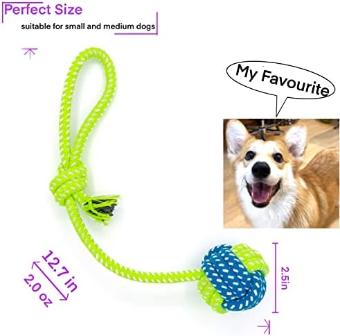 YESWOOD! Tug of War Dog Toy Small Breed,4-Pack Small Dog Rope Toy with Ball - Image 2