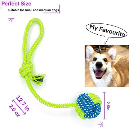 YESWOOD! Tug of War Dog Toy Small Breed,4-Pack Small Dog Rope Toy with Ball - Image 2