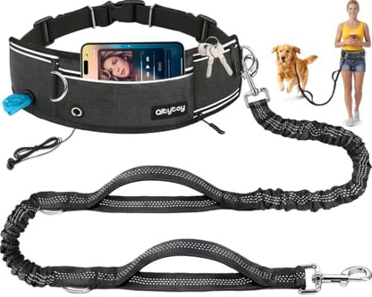 Hands Free Dog Leash, 240LB Heavy Duty Retractable with Fanny Pack by Qltytoy