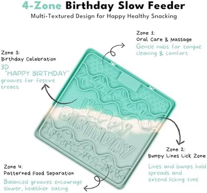 CHEWFFON Dog & Cat Lick Mat, Birthday Silicone Licky Pad, Lavender Dream - Image 2