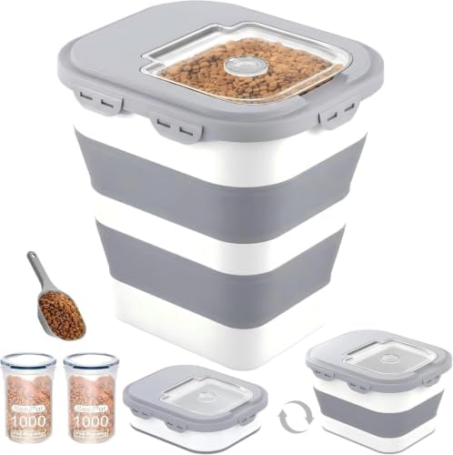 40 Lbs Dog Food Storage Container, Collapsible Cat Food Container by NURYOSPACESAVING