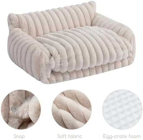 Hollypet Cat Bed Small Dog Orthopedic Couch Beds for Pets up to 13 lbs - Image 5