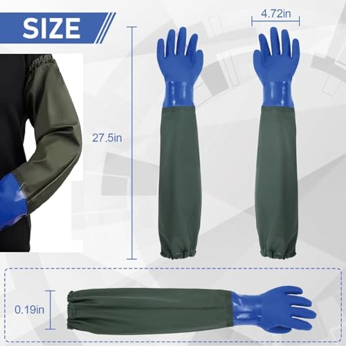 YOFANG 27.2" Long Sleeve Pet Grooming Bathing Gloves Anti-Scratch - Image 6