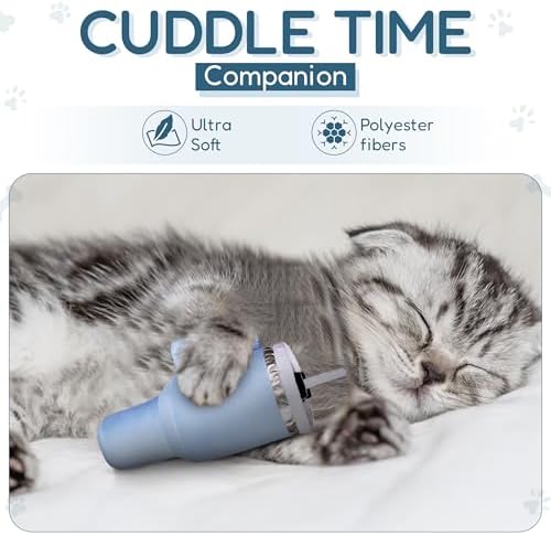 PUPROAR Kitty Cup Catnip Cat Toy, Cute Kitten Gift, Cat Birthday Toy with Crinkle for Indoor Cats (Chambray Blue) - Image 6