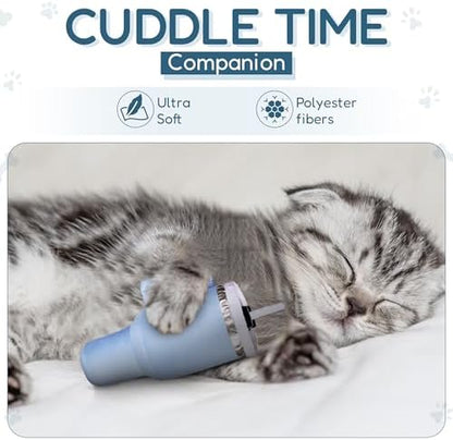PUPROAR Kitty Cup Catnip Cat Toy, Cute Kitten Gift, Cat Birthday Toy with Crinkle for Indoor Cats (Chambray Blue) - Image 6