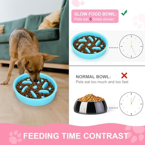 Slow Feeder Dog Bowls 3 in 1 Stainless Steel Food Water Bowl to Slow Eating - Image 4