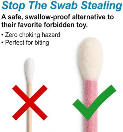 Glaciart One XXL Swabs Cat Toys with Catnip - 2 Pk | Durable for Chew, Cute Cat Toys Interactive Kitty for Boredom, Exercise, & Play | Filled w/Organic Catnip for Anxiety & as Digestive Aid - Image 3