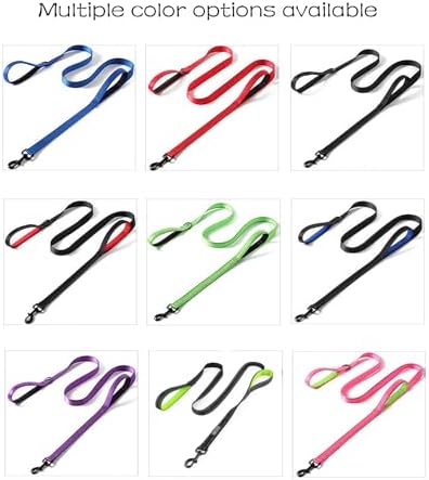 Heavy Duty Dog Leash - 2 Handles by Padded Traffic Handle for Extra Control, 6foot Long - Perfect for Medium to Large Dogs (6 ft, Black Red) - Image 7