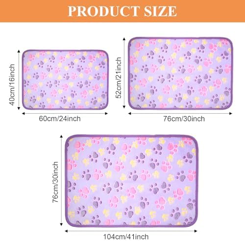 Tatuo 4 Pack Fleece Dog Blanket for Pet,Mixed Color,24 x 16 Inch,Paw - Image 6