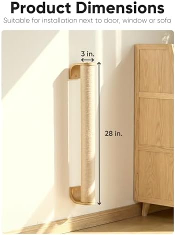 FUKUMARU Cat Wall Scratcher, 28" Kitten Scratching Post - Image 4