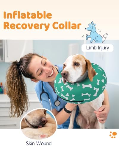 Supet Inflatable Dog Cone Collar Alternative After Surgery, Dog Neck Donut Collar Recovery E Collar for Neuter, Soft Pet Cone for Small Medium Large Dogs - Image 2