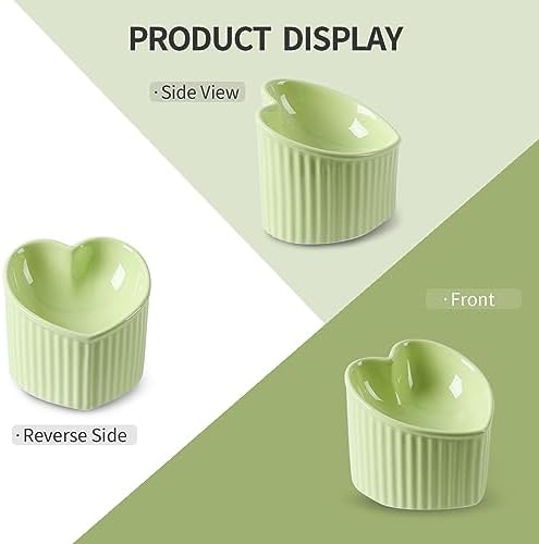 5.5 in Green Ceramic Raised Tilted Cat Food Bowl 1 Pack - Image 2