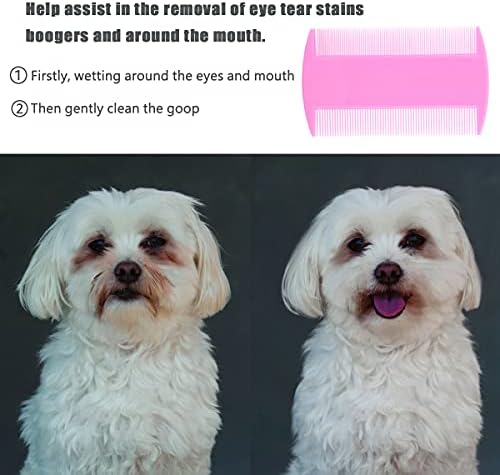 Cat & Dog Grooming Set - Fine Tooth Comb For Grooming And Removing Dandruff Flakes Remove Float Hair Tear Marks (pink) - Image 5