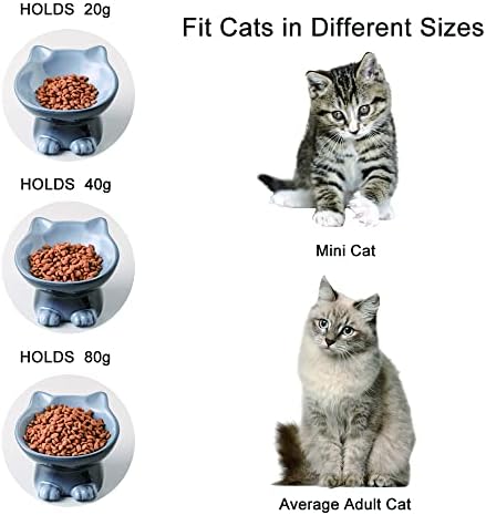 Nihow Elevated Cat Bowls,5 Inch Ceramic Raised Cat Food Bowl for Feeding - Image 3