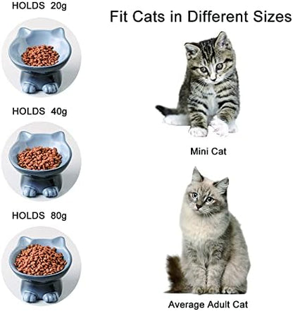 Nihow Elevated Cat Bowls,5 Inch Ceramic Raised Cat Food Bowl for Feeding - Image 3