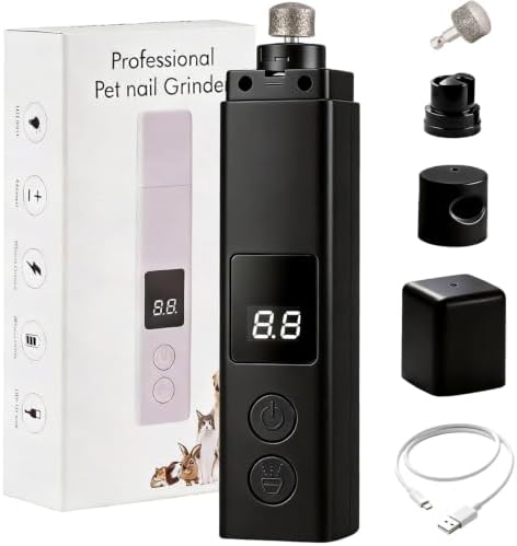 Quiet Dog Nail Grinder with Guard for Dogs Cats by BVQWO