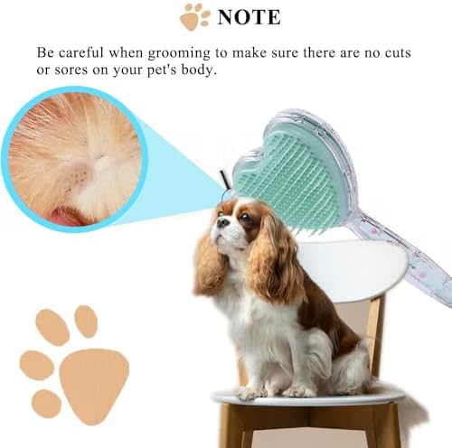 Small Soft Dog Grooming Brush, Pet Massage Hair Brush - Sky Blue - Image 6