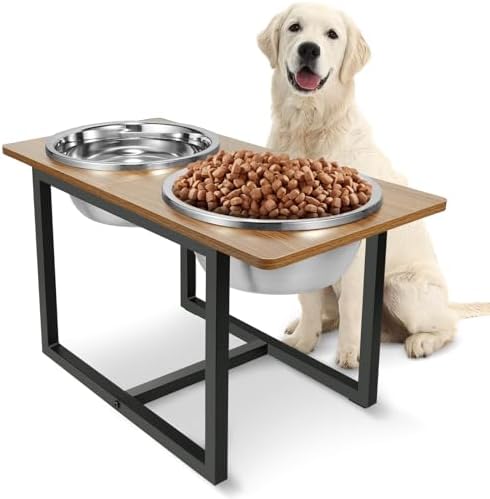 Spacnom Elevated Dog Bowls, Raised Dog Bowls Stand for Large Dogs by Spacnom