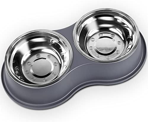 Epetslove Stainless Steel Dog Bowls Double Non-Slip Dog Water and Food Bowl by EpetsLove