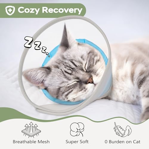 Cat Cone Collar Soft: Comfortable Waterproof Mesh Recovery Cone After Surgery to Stop Licking and Scratch, Alternative to Plastic Elizabeth Head/Neck Cone - Image 4