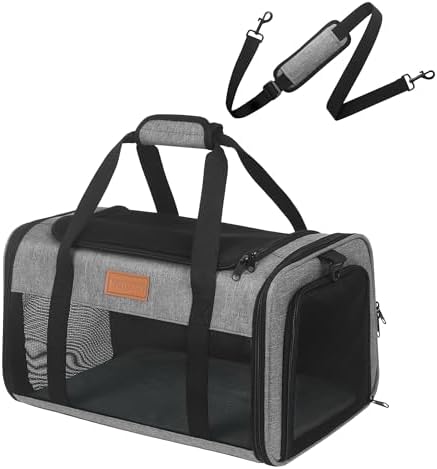 Pet Carrier Airline Approved for Pets Up to 10 Lb, 17x11x9.5 in by FoxFocus