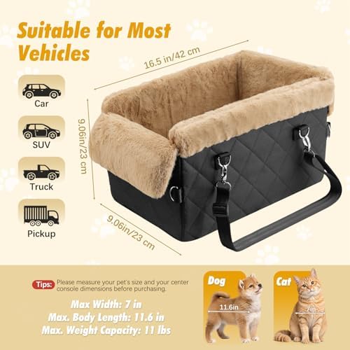 VavoPaw Center Console Dog Car Seat for Small Dogs&Cats Under 12 LBS - Image 6