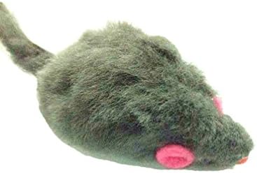 emours 12 Piece Pack Rattle Furry Mice Cat Toy Realistic Fur Mice Toys, Grey - Image 5