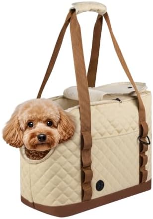 Dog Purse Carrier for Small Dogs, Soft Sided Pet Carrier with Pockets, Foldable Dog Carrier Purse for Puppy, Rabbit, Cat, Washable Breathable Pet Carrier, Dog Carrier Bag for Outdoor Shopping Travel by Homsunyi