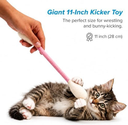 Glaciart One XXL Swabs Cat Toys with Catnip - 2 Pk | Durable for Chew, Cute Cat Toys Interactive Kitty for Boredom, Exercise, & Play | Filled w/Organic Catnip for Anxiety & as Digestive Aid - Image 2