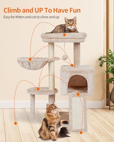 Cute Cat Tree Kitten Cat Tower Condo Furniture Scratching Posts Hammock B - Image 3