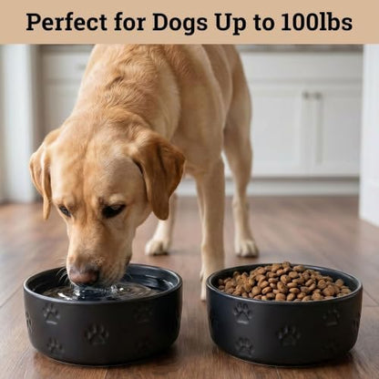 Ceramic Dog Bowl Set of 2 with Anti-Skid Base 7.5" W x 3" H, 6 Cup Capacity - Image 3