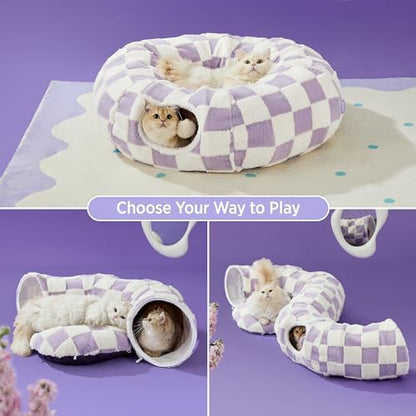 Lesure Donut Cute Jacquard Cat Tunnel Bed Kitten Toys for Puppy Bunny - Image 2