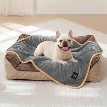 Luciphia Waterproof Pet Blanket, Washable Reversible Sherpa Fleece Throw by luciphia