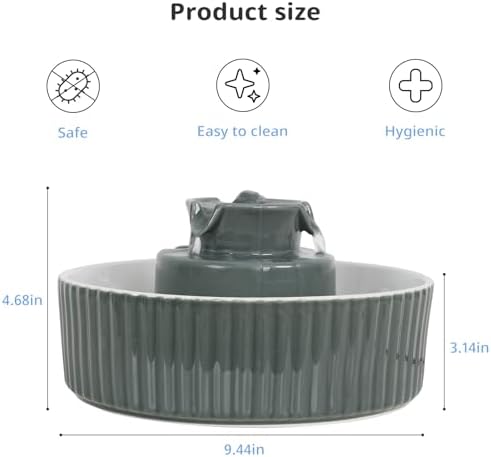 Ceramic Cat Water Fountain, 2.1L/71oz Cupcake Pet Water Fountain - Image 2