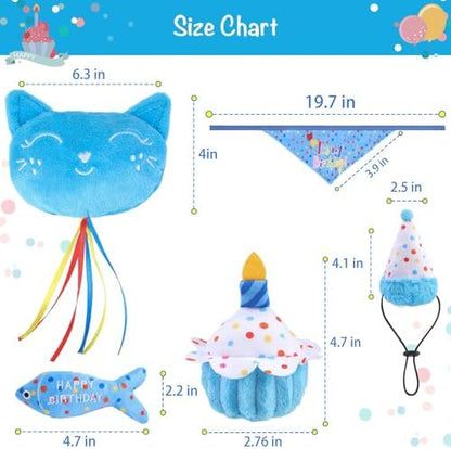 BINGPET Cat Birthday Decorations Outfit, 5 Pcs Catnip Toys for Indoor Cats - Image 4
