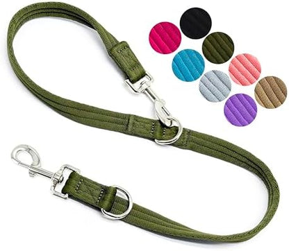 Double Ended Dog Leash,for Obedience Training Easy to Use,Lightweight,Soft for Large and Medium Dogs (Army Green, 1M*2.5CM) by MoTaity