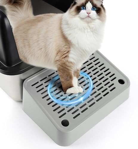 Litter Box Ramp, Cat Step for Litter Box with Filter Function, Light Grey by Bartuke